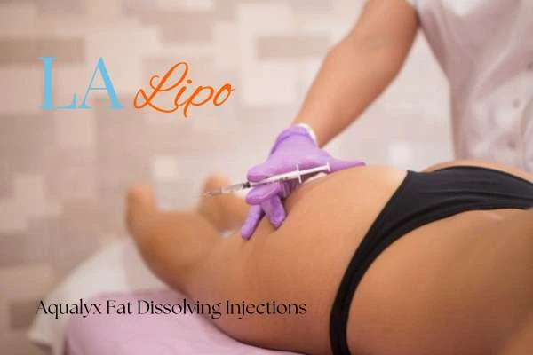 Woman having fat dissolving injections Cirencester on thighs