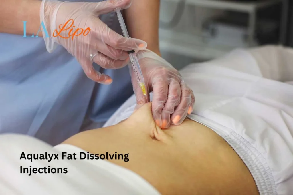 woman having fat dissolving injections Cirencester in the stomach