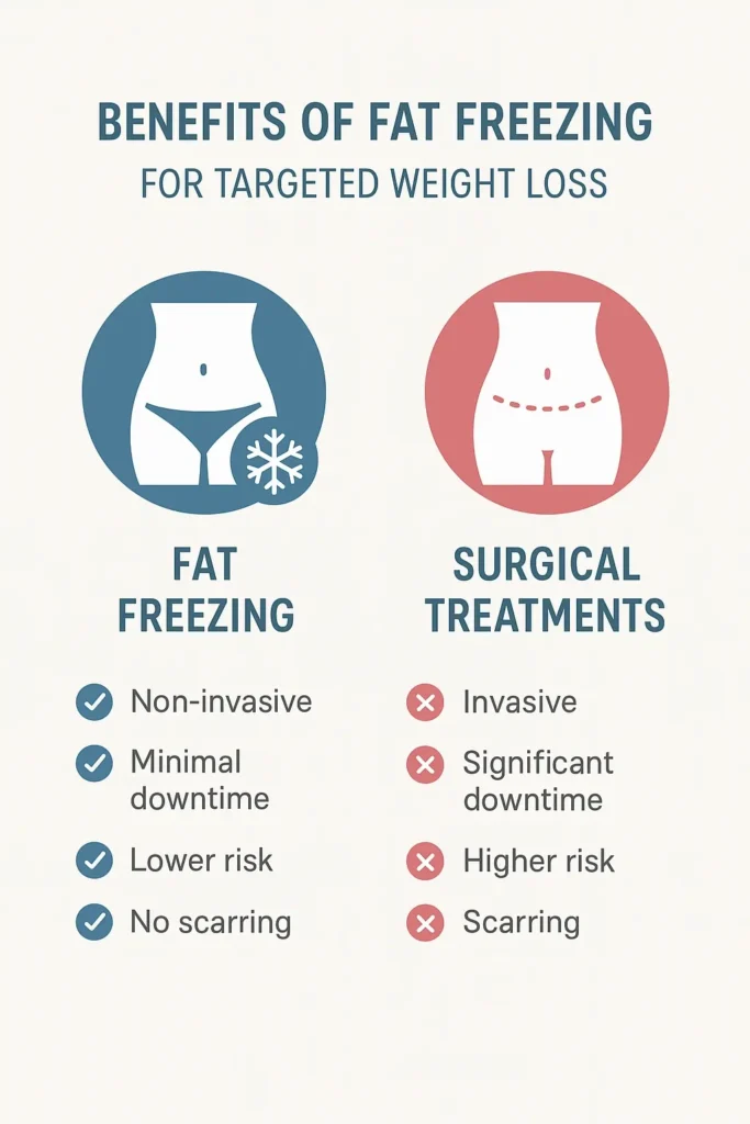 graphic showing the benefits of fat freezing Cirencester