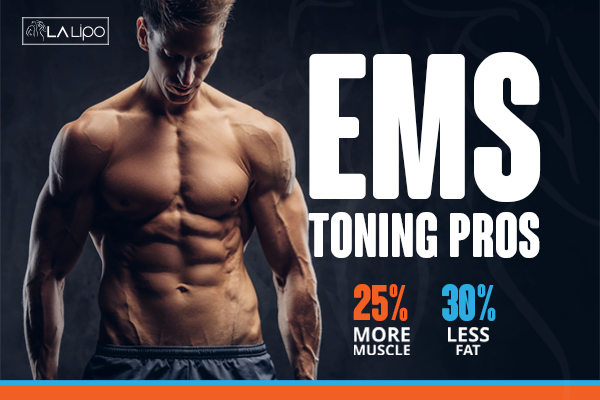 Image of man with sculpted stomach showing the fat loss and muscle gain of LA-EMS Body Sculpting Treatment Cirencester